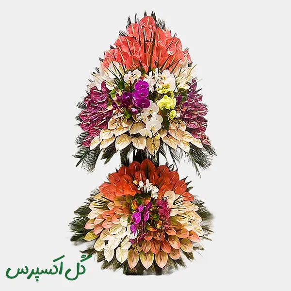 تاج گل افتتاحیه دو طبقه