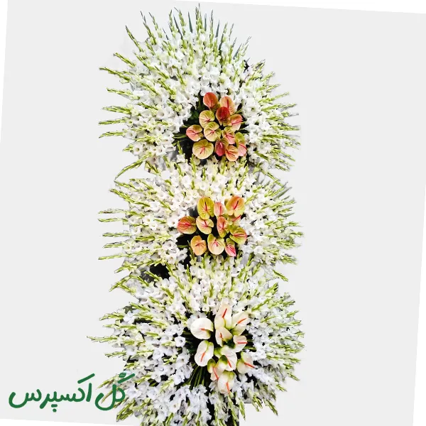تاج گل تسلیت سه طبقه